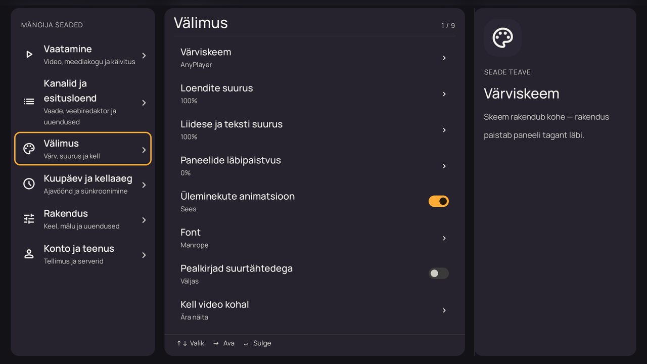 Seaded: „Välimus”