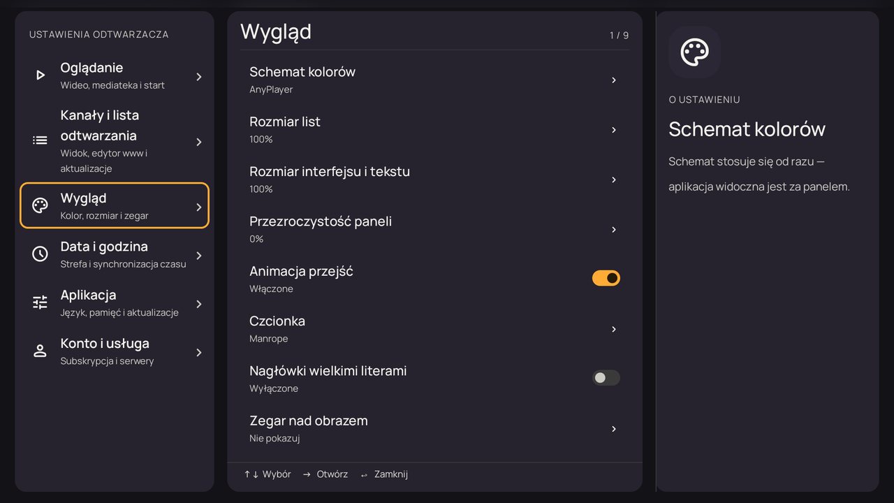 Ustawienia: „Wygląd”